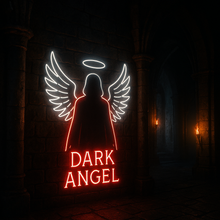 Load image into Gallery viewer, Dark Angel Neon Sign, Fallen Angel Neon Sign, Gothic Wings Neon Sign