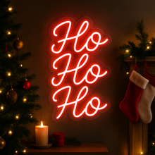 Load image into Gallery viewer, Ho Ho Ho Neon Sign, Santa Quote Neon Sign, Festive Christmas Neon Sign