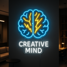 Load image into Gallery viewer, Creative Mind Neon Sign, Brain Quote Neon Sign, Artist Brain Neon Sign