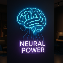Load image into Gallery viewer, Neural Power Neon Sign, Brain Power Neon Sign, Neuroscience Neon Sign