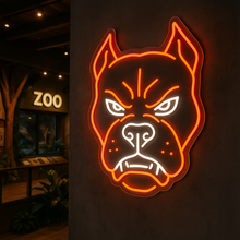 Load image into Gallery viewer, Angry Pitbull neon sign, Fierce Pit Bull neon sign, Aggressive Dog neon sign