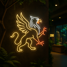 Load image into Gallery viewer, Griffin Neon Sign, Mythical Lion Eagle Neon Sign, Heraldic Beast Neon Sign Multicolor