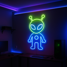 Load image into Gallery viewer, Alien with Ears Neon Sign, Cute Martian Neon Sign, Space Creature Neon Sign Multicolor