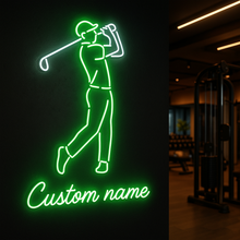 Load image into Gallery viewer, Custom Golf Name neon sign, Personalized Golfer neon sign, 19th Hole neon sign