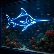 Load image into Gallery viewer, Swordfish Neon Sign, Deep Sea Fish Neon Sign, Ocean Predator Neon Sign