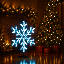 Load image into Gallery viewer, Snowflake Neon Sign, Winter Crystal Neon Sign, Ice Crystal Neon Sign