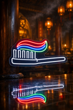 Load image into Gallery viewer, Toothbrush With Toothpaste neon sign, Dental Hygiene neon sign, Brushing Teeth neon sign Multicolor