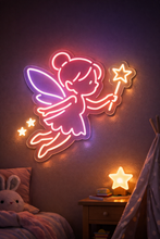 Load image into Gallery viewer, Fairy neon sign, Fairy Silhouette neon sign, Magic Fairy neon sign