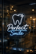 Load image into Gallery viewer, Perfect Smile Tooth Neon Sign, Cosmetic dental neon sign, Dentist neon sign Multicolor