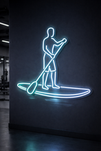 Load image into Gallery viewer, SUP Boarder Neon Sign, Paddleboard neon sign, Stand up paddle neon sign