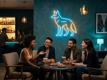 Load image into Gallery viewer, Coyote Neon Sign, Howling Coyote Neon Sign, Desert Wolf Neon Sign