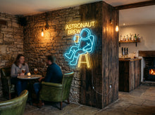 Load image into Gallery viewer, Astronaut brew neon sign, Space beer neon sign, Spaceman drinking neon sign