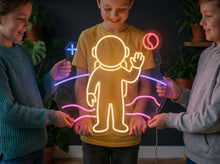 Load image into Gallery viewer, Astronaut on moon neon sign, Moon landing neon sign, Lunar mission neon sign
