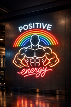 Load image into Gallery viewer, Athletic Body neon sign, Positive Energy neon sign, Muscle Physique neon sign Multicolor