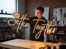 Load image into Gallery viewer, Better Together Neon Sign, Together Quote Neon Sign, Love Phrase Neon Sign
