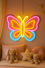 Load image into Gallery viewer, Butterfly Neon Sign, Swallowtail neon sign, Spread wings neon sign Multicolor