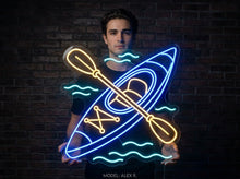 Load image into Gallery viewer, Canoe Neon Sign, Canoe Light Sign, Canoeing Neon Sign Multicolor