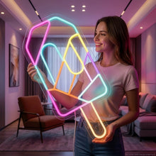Load image into Gallery viewer, Cubist Ice Cream Neon Sign, Ice Cream Bar Neon Sign, Geometric Ice Cream Neon Sign