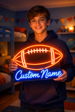 Load image into Gallery viewer, "Custom name" football neon sign, Gridiron neon sign, Pigskin neon sign