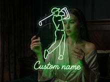 Load image into Gallery viewer, Custom Golf Name neon sign, Personalized Golfer neon sign, 19th Hole neon sign