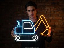 Load image into Gallery viewer, Excavator Neon Sign, Construction Digger Neon Sign Multicolor