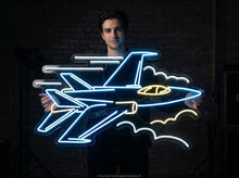 Load image into Gallery viewer, Fighter Jet Neon Sign, Military Jet Neon Sign Multicolor