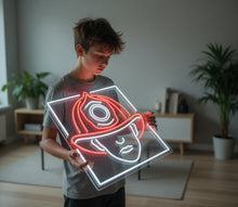 Load image into Gallery viewer, Firefighter Helmet Neon Sign, Fireman Hat Neon Sign, Rescue Helmet Neon Sign