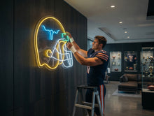 Load image into Gallery viewer, Football Helmet neon sign, Gridiron helmet neon sign, Sports helmet neon sign