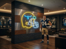 Load image into Gallery viewer, Football Helmet neon sign, Gridiron helmet neon sign, Sports helmet neon sign
