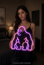 Load image into Gallery viewer, Gorilla Neon Sign, Silverback Ape Neon Sign Purple