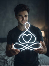 Load image into Gallery viewer, Heart Pattern Neon Sign, Heart Motif Neon Sign White