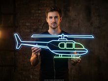 Load image into Gallery viewer, Helicopter Neon Sign, Helicopter Light Sign, Aviation Helicopter Neon Sign White