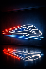 Load image into Gallery viewer, High speed locomotive neon sign, Bullet train neon sign, Express train neon sign Multicolor