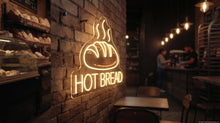 Load image into Gallery viewer, Hot Bread Neon Sign, Bread Loaf Neon Sign, Fresh Baked Bread Neon Sign
