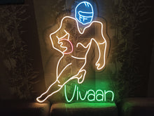 Load image into Gallery viewer, American Football player Neon Sign, American Football Player LED Neon Sign, football player led decor, football neon sign, Sport led neon sign Decor for kids room