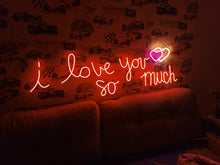 Load image into Gallery viewer, I love you so much neon sign mural ostin