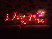 Load image into Gallery viewer, I love you so much neon sign mural ostin