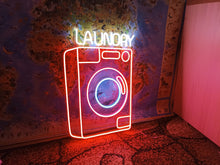 Load image into Gallery viewer, Laundry machine neon sign, Laundry appliance neon sign, Laundry device neon sign, Laundry automaton neon sign, Fabric washer led light