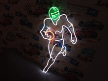 Load image into Gallery viewer, American Football player Neon Sign, American Football Player LED Neon Sign, football player led decor, football neon sign, Sport led neon sign Decor for kids room