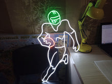 Load image into Gallery viewer, American Football player Neon Sign, American Football Player LED Neon Sign, football player led decor, football neon sign, Sport led neon sign Decor for kids room