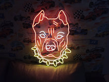 Load image into Gallery viewer, American Pitbull Terrier Face Neon sign, Dog Pets Neon Sign, Dog Neon Sign, Neon bulldog sign, Pitbull neon light, Custom dog neon light