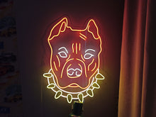Load image into Gallery viewer, American Pitbull Terrier Face Neon sign, Dog Pets Neon Sign, Dog Neon Sign, Neon bulldog sign, Pitbull neon light, Custom dog neon light