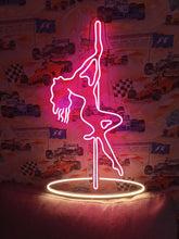 Load image into Gallery viewer, Woman on Pole neon sign, girl on Pole neon sign Stripper Dancer neon sign, Pub sign, Club sign wall decor, LED Neon Sign