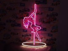 Load image into Gallery viewer, Woman on Pole neon sign, girl on Pole neon sign Stripper Dancer neon sign, Pub sign, Club sign wall decor, LED Neon Sign