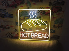 Load image into Gallery viewer, Hot bread neon sign, fresh bread neon sign, bakery neon sign, loaf bread neon sign, bread shop neon sign, hot fresh bread sign, neon bread sign, artisan bread neon sign, bread bakery neon light, warm bread neon sign