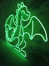 Load image into Gallery viewer, Dragon neon sign, cute dragon neon sign, small dragon neon light, dragon kid neon sign, cartoon dragon neon sign, kawaii dragon neon sign, tiny dragon neon sign, fantasy dragon neon sign, glowing dragon neon sign, adorable dragon neon light