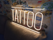 Load image into Gallery viewer, Tattoo Neon Sign – Electric Tattoo Parlor Icon | Vibrant Ink Studio Glow Feature