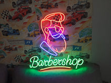 Load image into Gallery viewer, Barbershop neon sign, Neon barber sign, Barber pole neon sign, Neon hair salon sign, Neon open sign for barber shop
