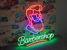 Load image into Gallery viewer, Barbershop neon sign, Neon barber sign, Barber pole neon sign, Neon hair salon sign, Neon open sign for barber shop