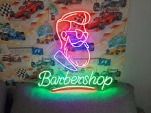 Load image into Gallery viewer, Barbershop neon sign, Neon barber sign, Barber pole neon sign, Neon hair salon sign, Neon open sign for barber shop